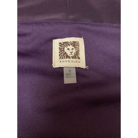 Anne Klein Purple Knee Length Ruched Wrap Long Sleeve Women's Dress Size 8 - Picture 7 of 16